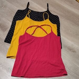 $6🌀3PC Tank Top Lot - Red, Yellow, Black Sz XL16/18
